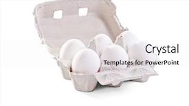  Presentation with tv show studio camera - Amazing PPT theme having shot of six white egg backdrop and a white colored foreground
