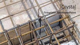  Presentation with reinforcement steel - Cool new slide set with shot of steel bar reinforcement backdrop and a light gray colored foreground