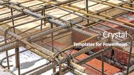  Presentation with reinforcement steel - Presentation theme enhanced with shot of steel bar reinforcement background and a violet colored foreground