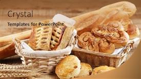  Presentation with bakery - Audience pleasing theme consisting of shot-of-the-group backdrop and a coral colored foreground