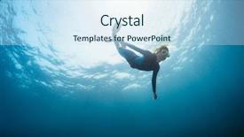  Presentation with close up shot - Slide deck featuring shot of the lady free background and a sky blue colored foreground