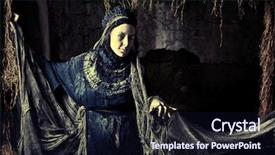  Presentation with old fashioned - Presentation theme with shot of the woman background and a wine colored foreground