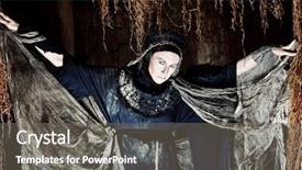  Presentation with scary - Audience pleasing presentation theme consisting of shot of the woman backdrop and a gray colored foreground