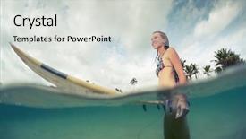  Presentation with underwater - Beautiful slides featuring shot of the young lady backdrop and a  colored foreground