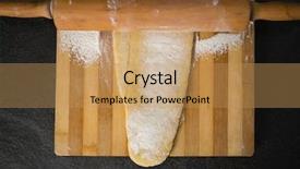  Presentation with cutting board - Colorful slide set enhanced with shot of wooden rolling pin backdrop and a  colored foreground