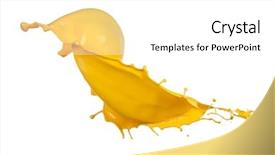  Presentation with splash - PPT theme consisting of 3d waves image - shot of yellow paint splash background and a white colored foreground