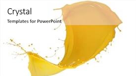  Presentation with painting walls paint roller - Colorful presentation theme enhanced with shot of yellow paint splash backdrop and a white colored foreground