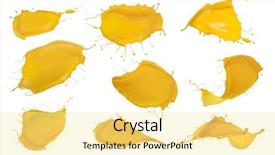  Presentation with painting walls paint roller - Theme featuring shot of yellow paint splashes background and a blonde colored foreground