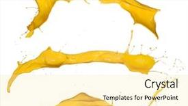  Presentation with yellow - Beautiful presentation theme featuring shot of yellow paints splashes backdrop and a blonde colored foreground