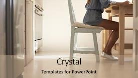  Presentation with hybrid crop - PPT theme enhanced with shot of young woman writing background and a soft green colored foreground