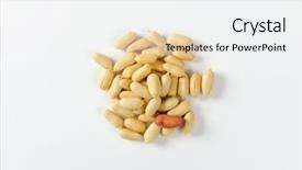  Presentation with groundnut roasted peanuts peanut oil - Cool new slides with shot shells - heap of unsalted shelled peanuts backdrop and a white colored foreground