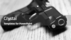  Presentation with self defense - Slide deck enhanced with shot weapon cartridge - handguns and pistols for shooting background and a dark gray colored foreground