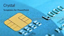  Presentation with credit card - Audience pleasing slide set consisting of shot with old credit card backdrop and a light blue colored foreground