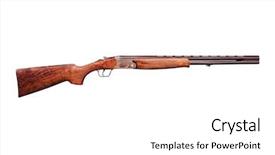  Presentation with under water life - Presentation having shotgun - carbine under the white background background and a white colored foreground
