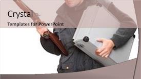  Presentation with gangster - Audience pleasing slide deck consisting of shotgun and stolen money backdrop and a coral colored foreground