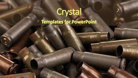  Presentation with hunting double barrel vintage shotgun - Presentation theme featuring shotgun cartridges close-up background background and a  colored foreground