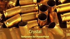  Presentation with background - PPT theme enhanced with shotgun cartridges close-up background background and a  colored foreground