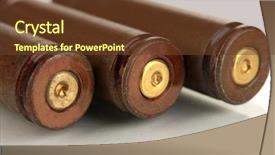  Presentation with brown sugar isolated on white - PPT theme having shotgun cartridges isolated on white background and a  colored foreground