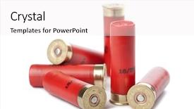  Presentation with floral border over white - PPT theme with shotgun cartridges isolated over white background and a white colored foreground