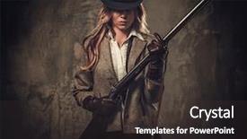  Presentation with wild wild west - Slides having shotgun from wild west background and a dark gray colored foreground