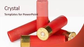  Presentation with shells - Colorful slide set enhanced with shotgun shells on white background backdrop and a lemonade colored foreground
