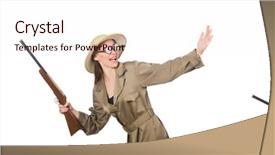  Presentation with safari - Cool new PPT layouts with shotgun sports - woman wearing safari hat backdrop and a lemonade colored foreground