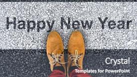  Presentation with shoes - PPT theme with shot put event - close-up of person wearing shoes background and a gray colored foreground