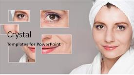  Presentation with wrinkle - Presentation featuring shots - skin care anti background and a coral colored foreground