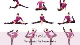  Presentation with shots - Beautiful slides featuring shots of a sporty young woman in different positions backdrop and a lemonade colored foreground