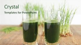  Presentation with shots - Slide set with shots of healthy wheat grass background and a  colored foreground