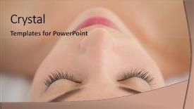  Presentation with man relaxing on massage table - Presentation featuring shoulder head - beautiful blonde lying on massage background and a  colored foreground