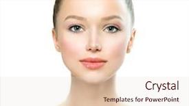  Presentation with pure white - Presentation theme featuring shoulder head - beauty girl beautiful young woman background and a lemonade colored foreground