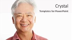  Presentation with chinese - Amazing presentation theme having shoulder head - studio shot of chinese senior backdrop and a white colored foreground