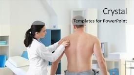  Presentation with shoulder joint - Amazing PPT layouts having shoulder joint - orthopedist examining patient in clinic backdrop and a light gray colored foreground