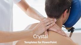  Presentation with massage therapist - Colorful presentation theme enhanced with shoulder massage by female therapist backdrop and a coral colored foreground