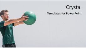  Presentation with exercise medicine - PPT layouts having shoulder muscles upper body background and a light gray colored foreground