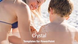  Presentation with shoulder - Colorful PPT theme enhanced with shoulder of son having sun backdrop and a coral colored foreground