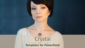  Presentation with shoulder - Cool new presentation design with shoulder-portrait-of-dark-haired backdrop and a lemonade colored foreground