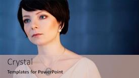  Presentation with shoulder - Beautiful PPT theme featuring shoulder-portrait-of-dark-haired backdrop and a lemonade colored foreground