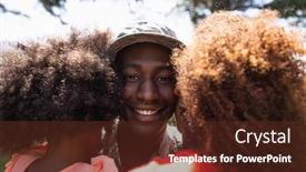  Presentation with elementary school african american female career - Beautiful PPT layouts featuring shoulder-view-of-a-young backdrop and a tawny brown colored foreground