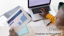  Presentation with african american business - Slide deck featuring shoulder-view-of-african-american background and a coral colored foreground