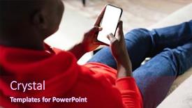  Presentation with space time - Slide set enhanced with shoulder-view-of-african-american background and a crimson colored foreground