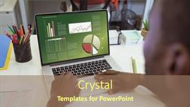  Presentation with african american business - Presentation theme consisting of shoulder-view-of-african-american background and a  colored foreground