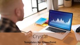  Presentation with working remotely - Slide deck having shoulder-view-of-caucasian-businessman background and a  colored foreground