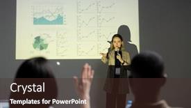  Presentation with questions and answers - Theme consisting of shoulder-view-of-confident-young background and a tawny brown colored foreground