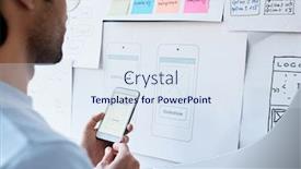  Presentation with task - Colorful presentation enhanced with shoulder-view-of-man-using backdrop and a sky blue colored foreground