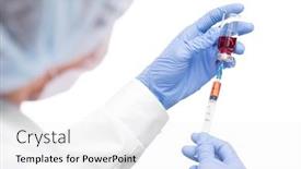  Presentation with injection preparing - PPT layouts enhanced with shoulder-view-of-medical-specialist background and a white colored foreground