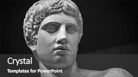  Presentation with ancient roman - Slides having shoulders detail of the ancient background and a dark gray colored foreground