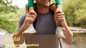  Presentation with father - Audience pleasing slide deck consisting of shoulders on walk by river backdrop and a tawny brown colored foreground