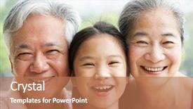  Presentation with grandparents - Colorful theme enhanced with shoulders portrait of chinese backdrop and a coral colored foreground